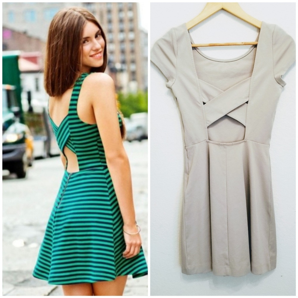 American Eagle Fit n Flare Skater Dress Cross Back
